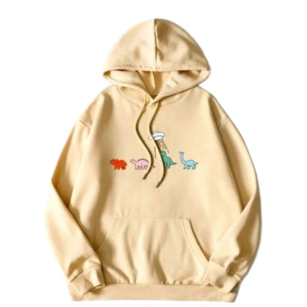 Unisex cartoon drawstring kangaroo pullover